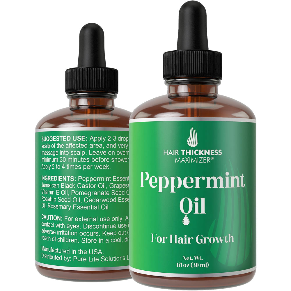 Maximizador del grosor del cabello: botella de aceite de menta para crecimiento.