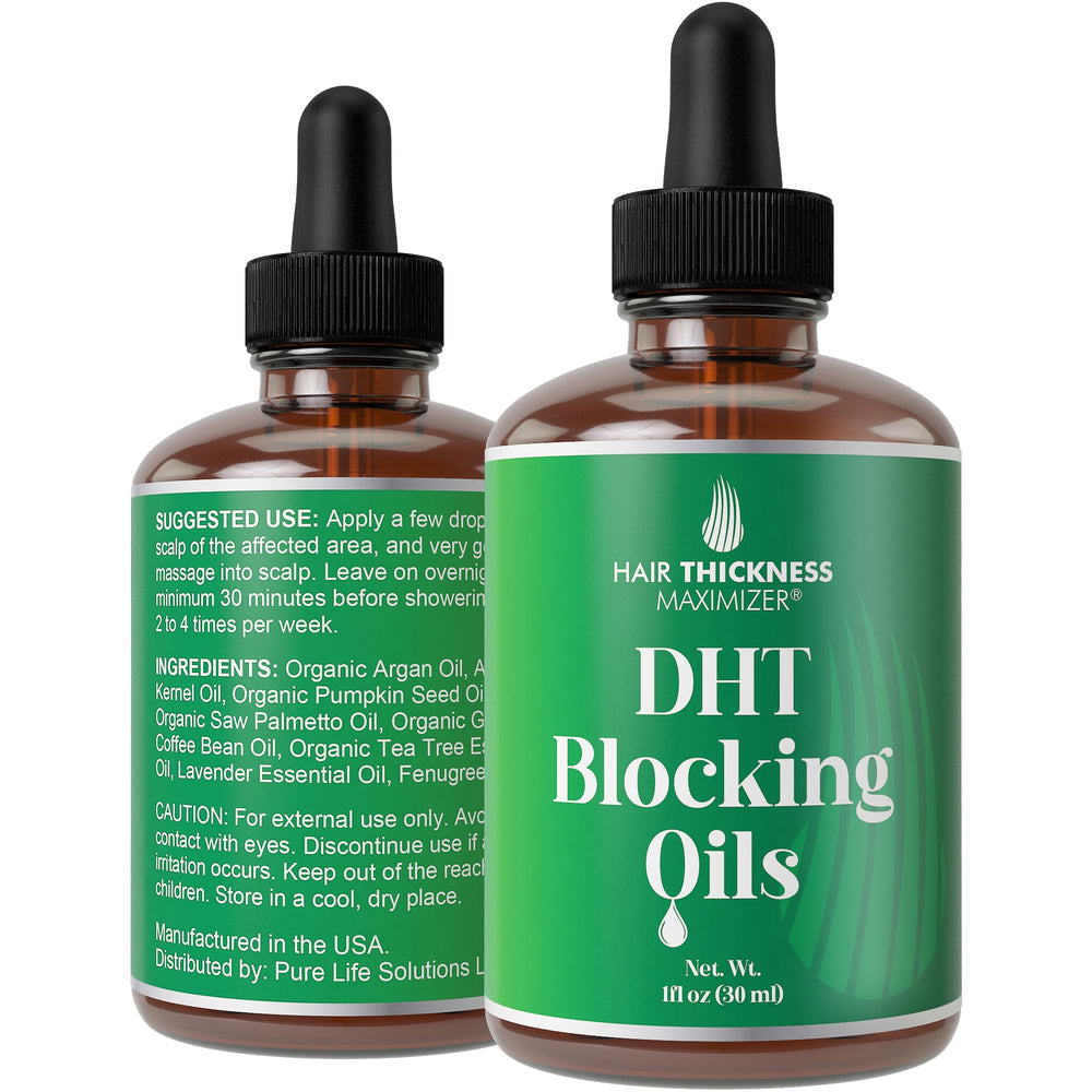 Hair Thickness Maximizer DHT Serum botella, impulso para cabello más densos