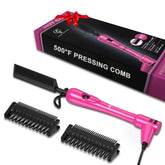 Hair Trends Mini Pink Hot Comb with dual voltage for global travel
