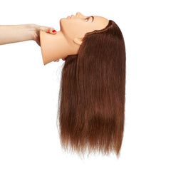 Hairingrid head supports washing, conditioning, and styling demos with durable human hair.