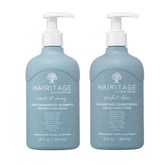 Hairitage champú anticaspa, botella frontal, limpia suavemente y ayuda a equilibrar el cuero cabelludo.
