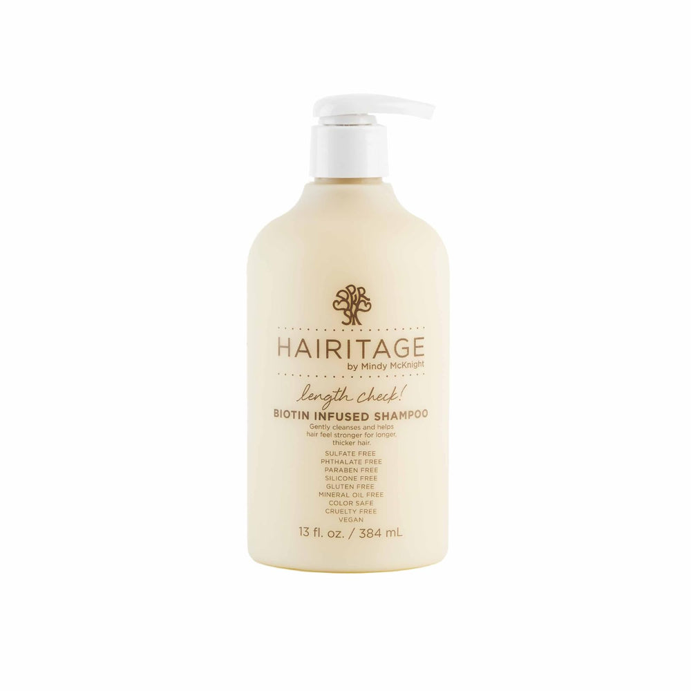 Hairitage Biotin Shampoo bottle front view for daily hair care