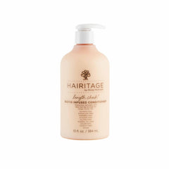 Hairitage Length Check Conditioner bottle on display, showcasing product design and usage cues.