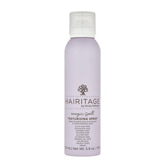 Hairitage aerosol texturizante magico: botella con volumen visible para peinados duraderos.