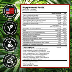 Hairo Nutrition DHT Blocker ingredient blend featuring spirulina and minerals.
