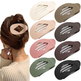 Hairshowgala flat clip with matte finish securely holds thick hair during workouts.