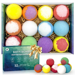 HAISHAN SHOWER 12-pack bath bombs displayed for at-home spa-like soaks.