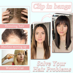 HAITOO natural blend on dark brown hair for a realistic fringe