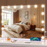 Halumao vanity makeup mirror with lights for precise makeup application.