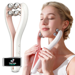 HAMINOS Microcurrent Facial Massager 3D rollers close-up enhances serum absorption.