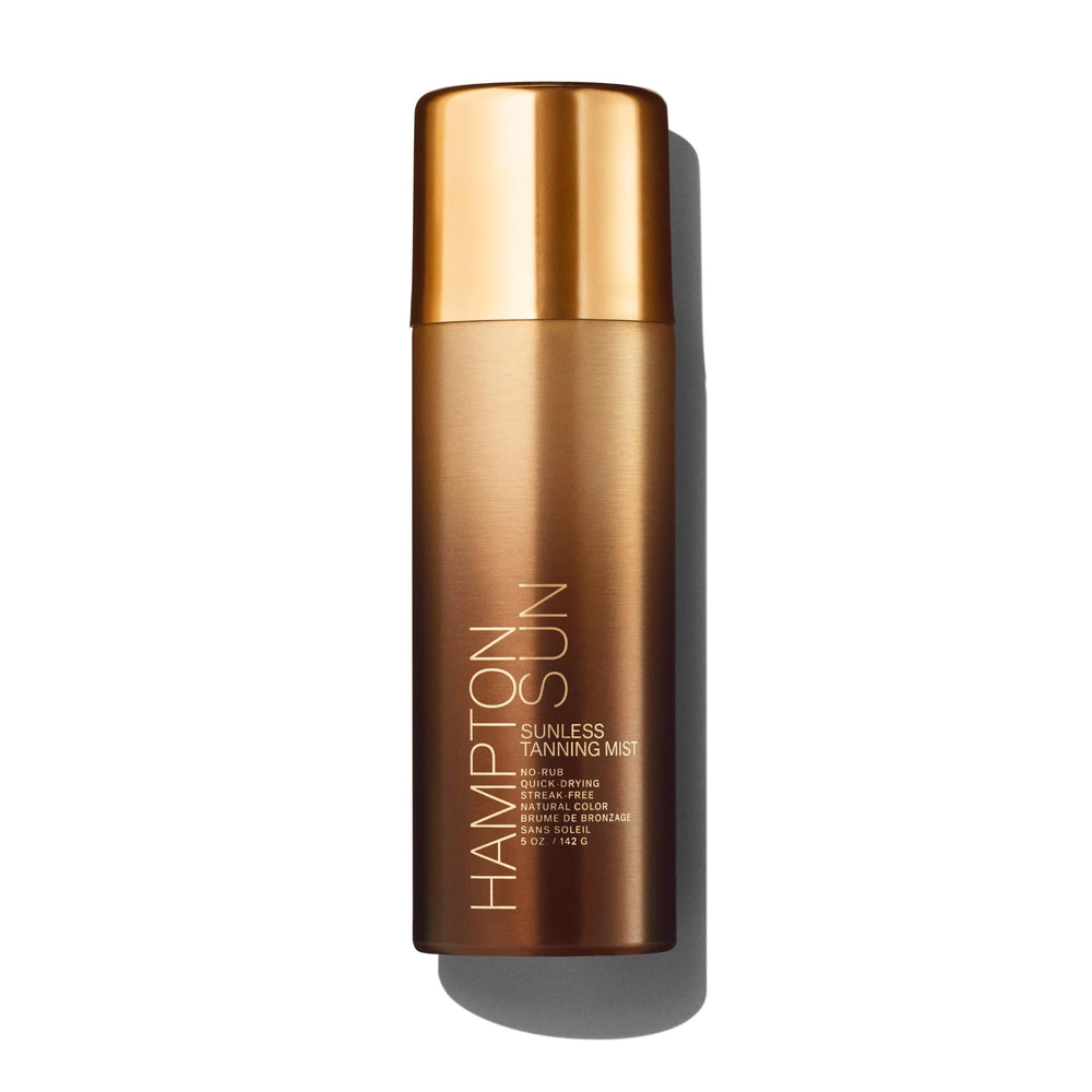 Hampton Sun Sunless Tanning Mist facial application showing natural glow