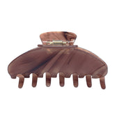 Hana Mia luxury mocha claw clip closeup showcases light feel and smooth finish for everyday wear.