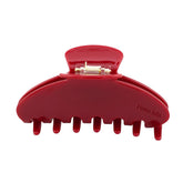 Hana Mia luxury red claw clip, large size, secures half-up hairstyles.