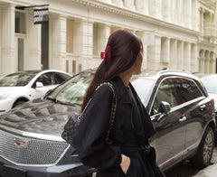 Hana Mia red acetate clip with soft shine for smooth, snag-free hair.