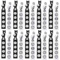 Ligas Hanaive para cabello con diseño voleibol en negro y blanco, ideal para equipos.
