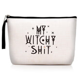 Hanamiya Na Witch Stuff makeup bag front view with bright print for stylish travel
