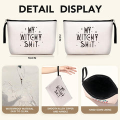 Hanamiya Na Witch Stuff print detail highlights vivid colors on a durable flax pouch
