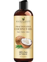 Handcraft Blends Aceite de Coco Fraccionado en botella 8 oz, hidratación suave para piel y cabello.