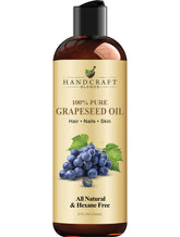 Handcraft Blends Grapeseed Oil bottle pour for skincare routine.