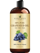 Handcraft Blends Grapeseed Oil bottle pour for lightweight skin and hair care.