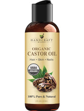 Handcraft Blends organic castor oil bottle for versatile carrier use in skincare and haircare.