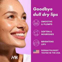 Aplicación del exfoliante de labios Bakuchiol de Handmade Heroes, hidratando al momento.