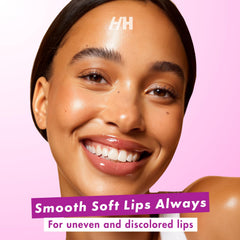 Textura suave del exfoliante labial Bakuchiol, labios más lisos tras la exfoliación.