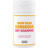 Handmade Heroes non-aerosol dry shampoo powder for light hair adds volume