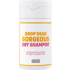 Handmade Heroes non-aerosol dry shampoo powder for light hair adds volume