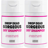 Handmade Heroes non-aerosol dry shampoo powder bottle delivering instant volume.