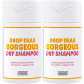 Handmade Heroes non-aerosol dry shampoo front view with vanilla set boosts subtle volume.