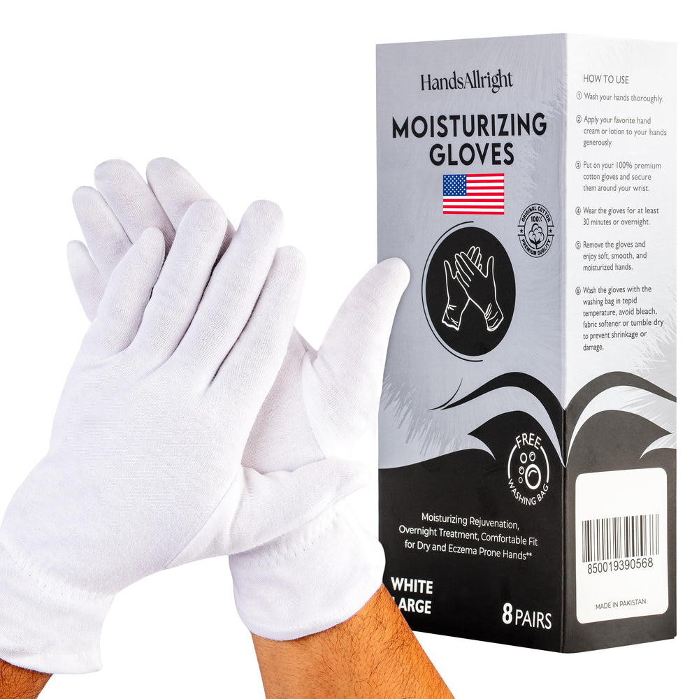 HandsAllright guantes de algodón para la noche: hidratación durante el sueño.