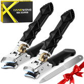 HANDWENG Thick Toenail Clippers with wide jaw opening for easy trimming.