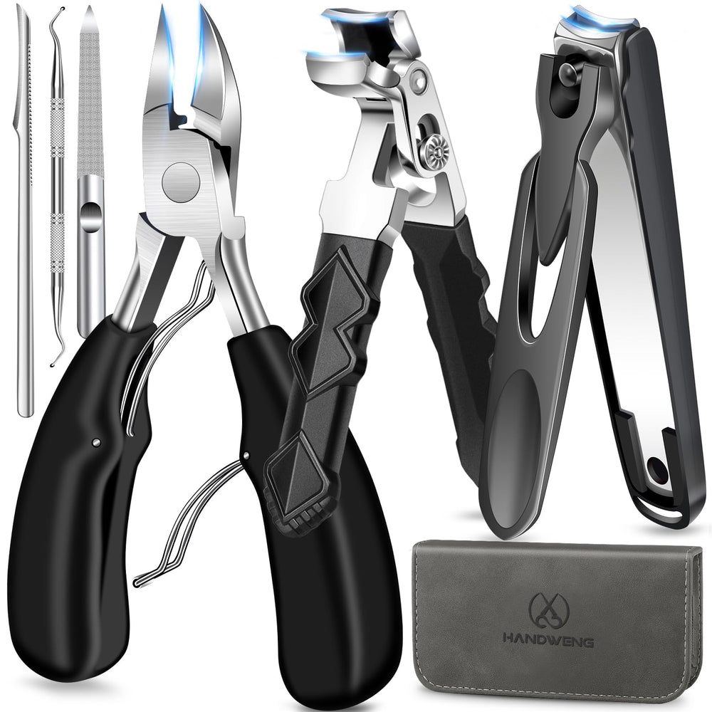 HANDWENG large podiatrist toenail clipper trimming thick nails for relief and control.