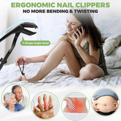 HANDWENG wide jaw podiatrist toenail clippers ease thick nail trimming