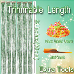 HandWig 24-inch tinsel extensions for long hair with versatile trim options.