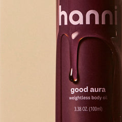 HANNI Good Aura with pump enables quick, mess-free application.