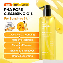 Hanskin PHA Pore Cleansing Oil emulsifying into milky texture with water