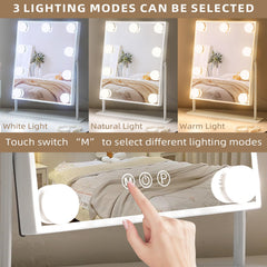 Hansong vanity mirror with 10x magnifying panel for close-up checks