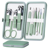 HANTEKAS 10-in-1 manicure set in stainless steel for precise grooming on the go.