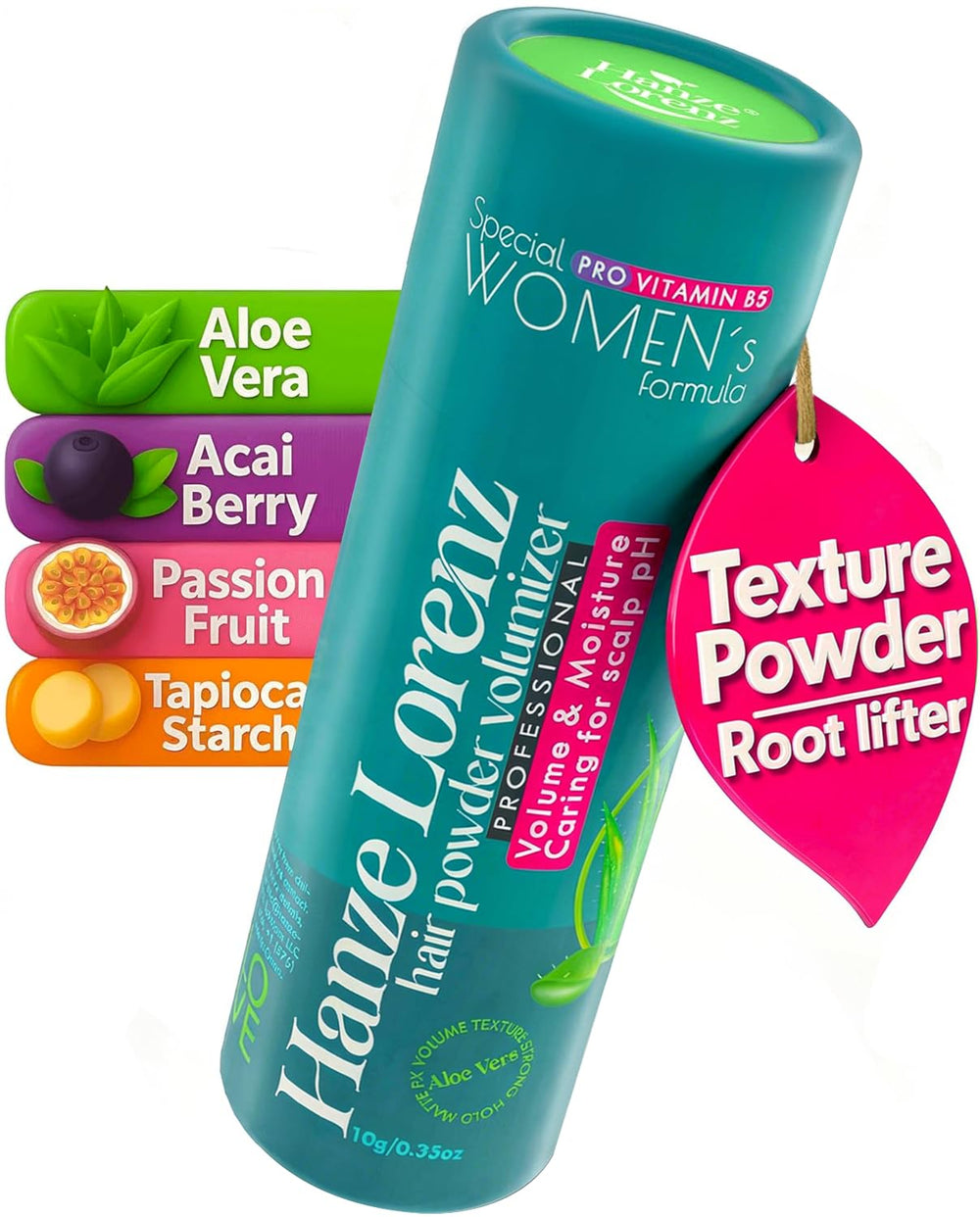 Hanze Lorenz Polvo Textura Cabello: aplicación en raíces para volumen ligero.
