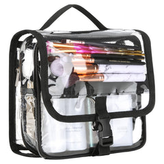 HAOGUAGUA Clear Toiletry Bag front view, visible contents for quick access during travel.