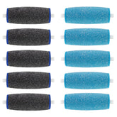 Haootadiy 10-pack roller heads shown for Amop-Pedi compatibility and easy replacement for smoother feet.