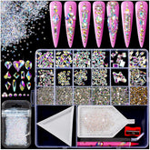 Haozher 8000pcs nail gems kit in an open box for easy crafting inspiration.