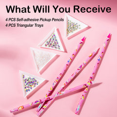 Haozher self-adhesive wax pencil demonstrates effortless rhinestone pickup
