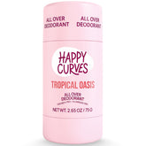 HAPPY CURVES desodorante corporal entero en botella Tropical Oasis para protección diaria