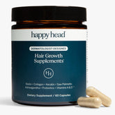 Happy Head bottle front may support healthier hair and scalp.
