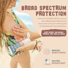 Happy Ocean Wet Boost technology label indicating water resistance after swimming.