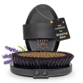 Happy Sol copper dry brush close-up of ion-charged bristles for smoother skin