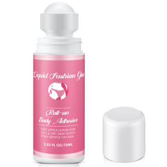 HappyAlley Body Adhesive roll-on close-up showing the smooth roller for quick secure application.